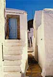 One of many narrow alleys running between the houses in Chora village, Patmos