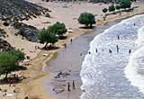 View of one of the beaches on Patmos, Greece
